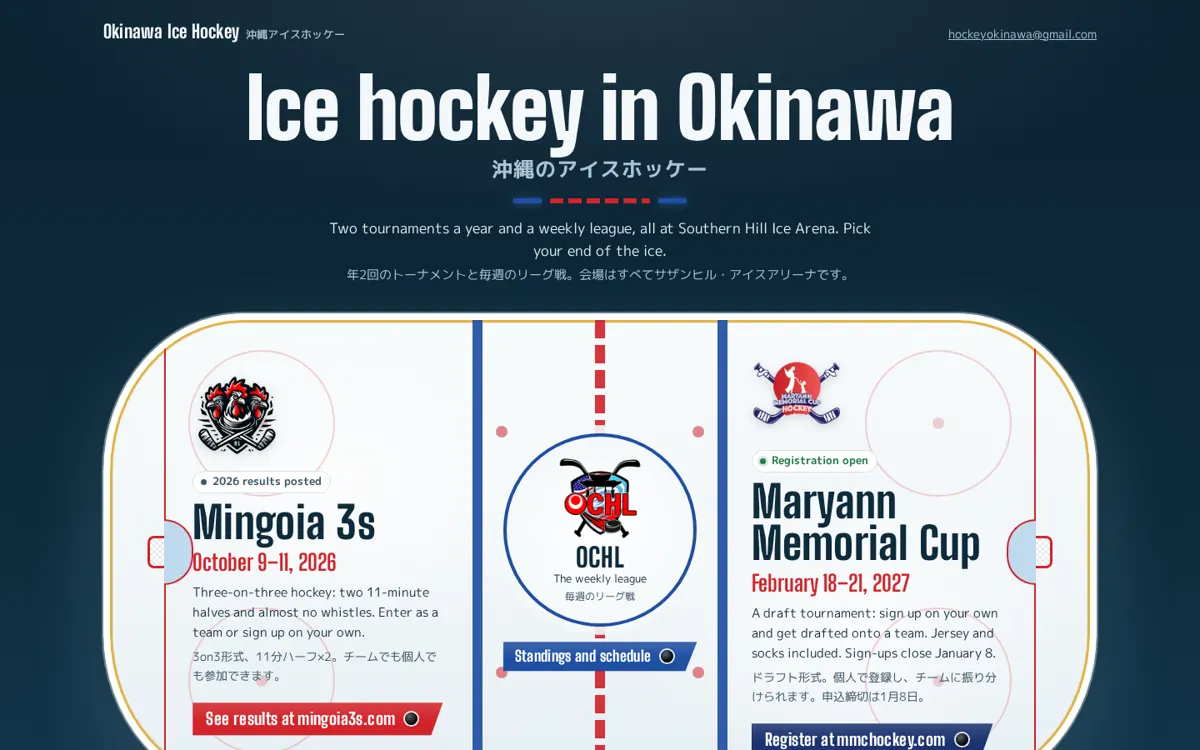 Okinawa Ice Hockey website